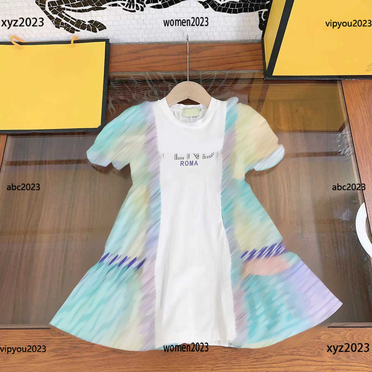Girl Clothing Kids Skirt Baby Dress Summer Breathable Colorful letter printed stitching design Short Sleeve Pleated Skirt Design, Multi-color
Girl Clothing Kids Skirt Baby Dress Summer Breathable Colorful letter printed stitching design Short Sleeve Pleated Skirt Design, Multi-color