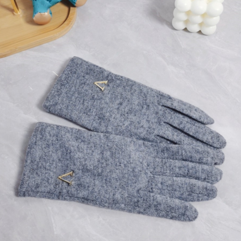Design Letter Wool Warm Gloves Velvet Inner Fingertip Flap can Touch Screen Comfortable Soft Outdoor Autumn and Winter Gift