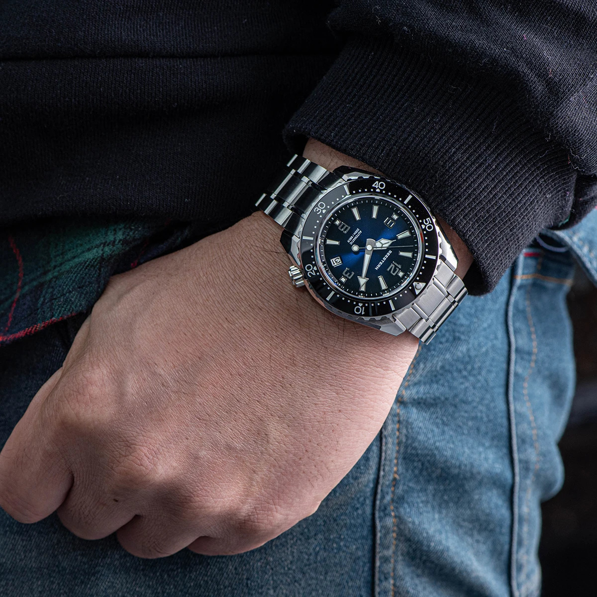 Wristwatches SEESTERN Automatic Diving Watch of Men NH35 Movement Mechanical Wristwatches Sapphire Mirror Water Resistance Full Luminous 231128