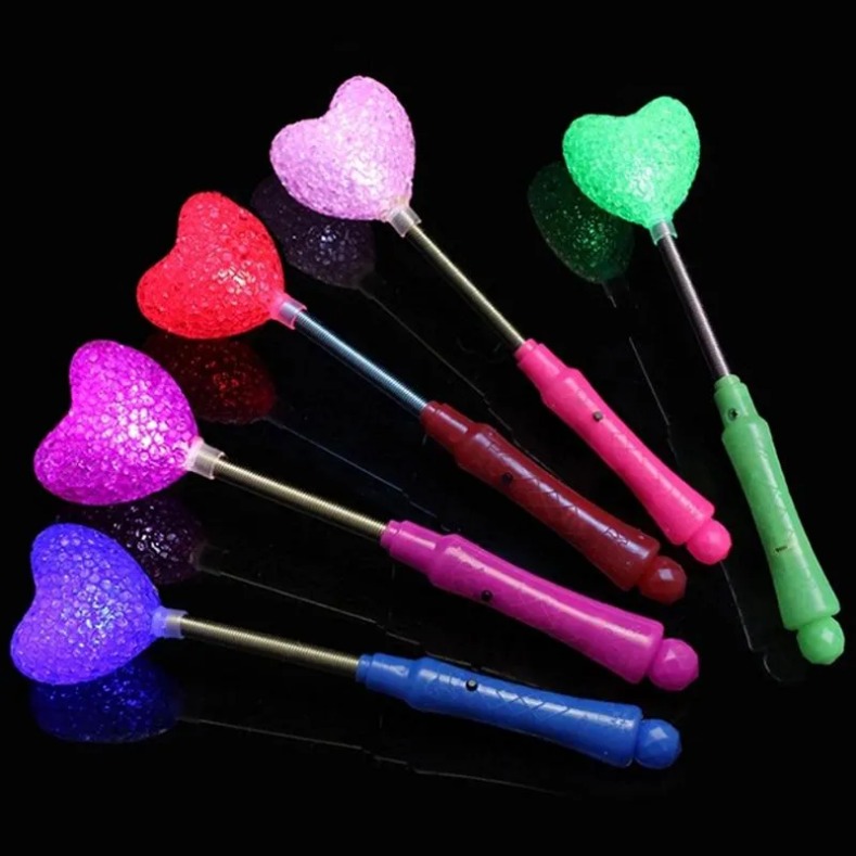 LED Light Up Rice Particed Spring Star Rose Shaking Glow Stick For Party Wedding Decoration Toys
