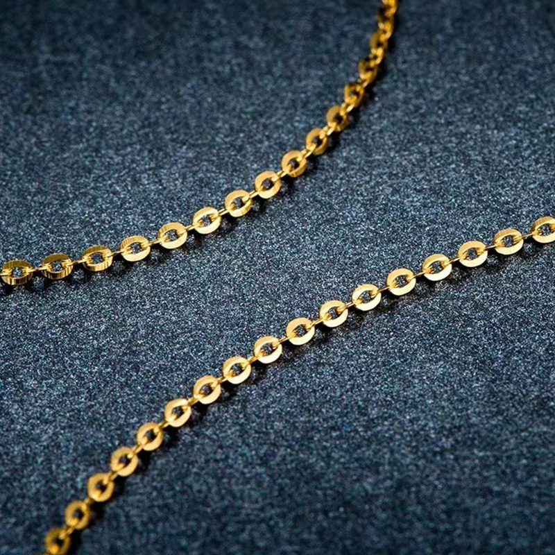 Chokers COSFIX Real 18K Gold Oshaped Chain AU750 Pure Necklace For Women andd Men Fine Jewelry Birthday Gift 231129