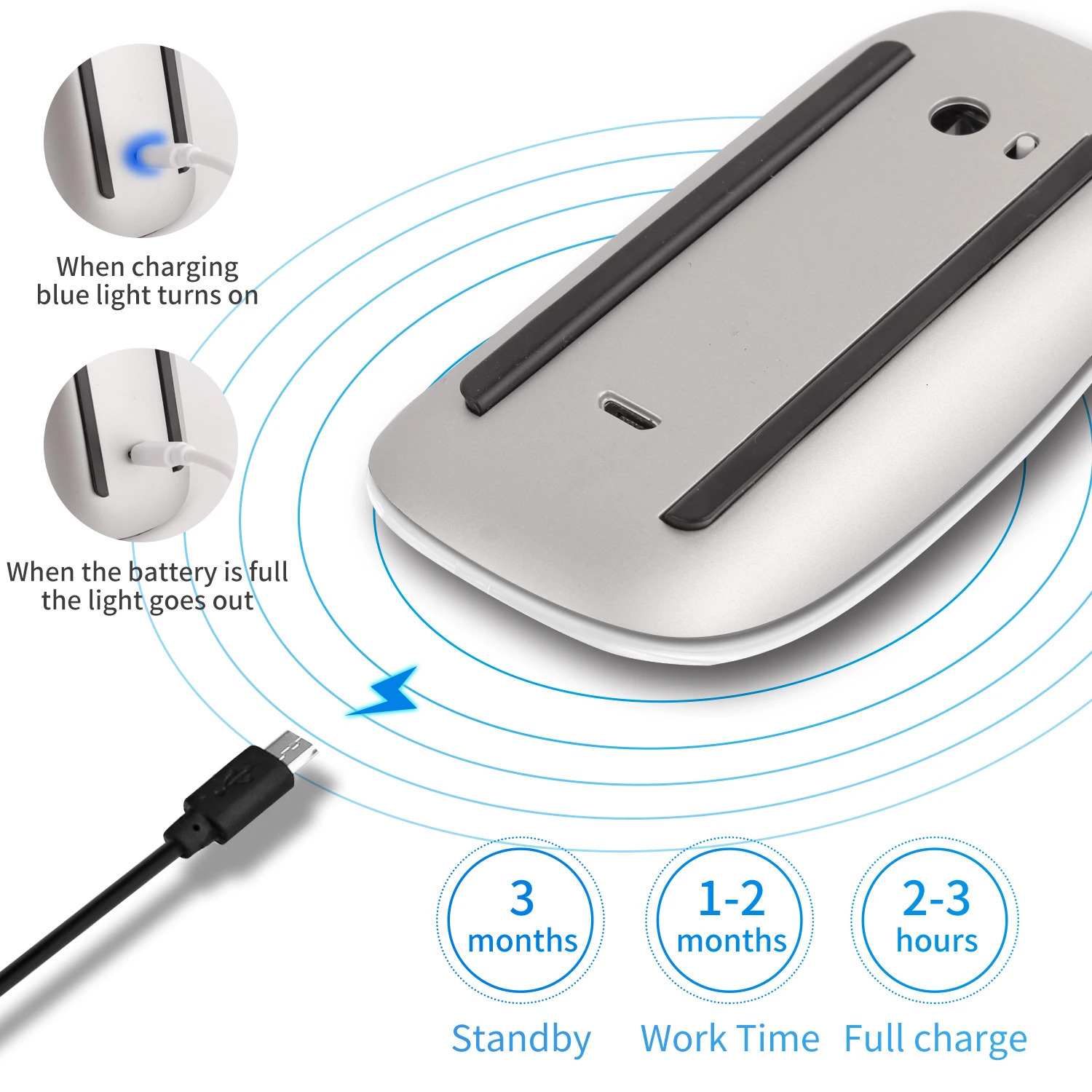 Keyboard Mouse Combos Bluetooth 4 0 Wireless Rechargeable Silent Multi Arc Touch Mice Ultra thin Magic For Laptop Ipad Mac PC 231128