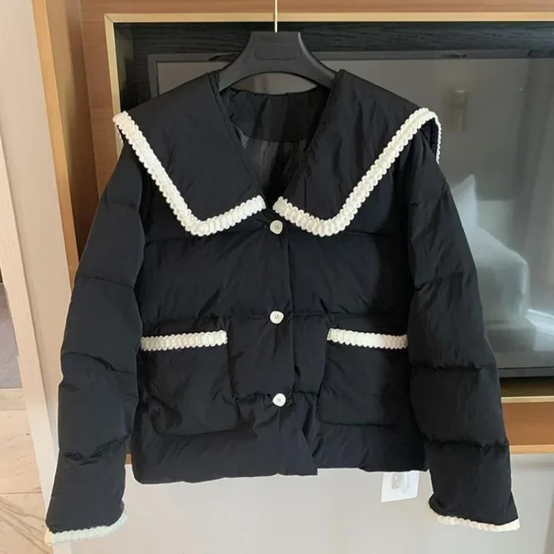 Women's Jackets Deeptown Harajuku Korean Short Padded Jackets Women Lightweight Puffer Outerwear Streetwear Oversized Black Winter Quilted 231128