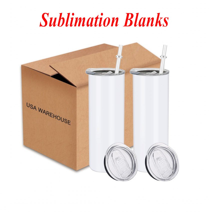 New US CA Stocked 20oz Stainless Steel Tumbler with Lid Straw Big Capacity Beer Mug Water Bottle Outdoor Camping Cup Vacuum Insulated Drinking Tumbler