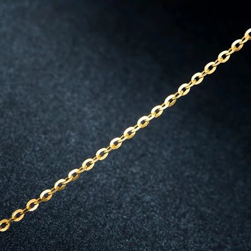 Chokers COSFIX Real 18K Gold Oshaped Chain AU750 Pure Necklace For Women andd Men Fine Jewelry Birthday Gift 231129