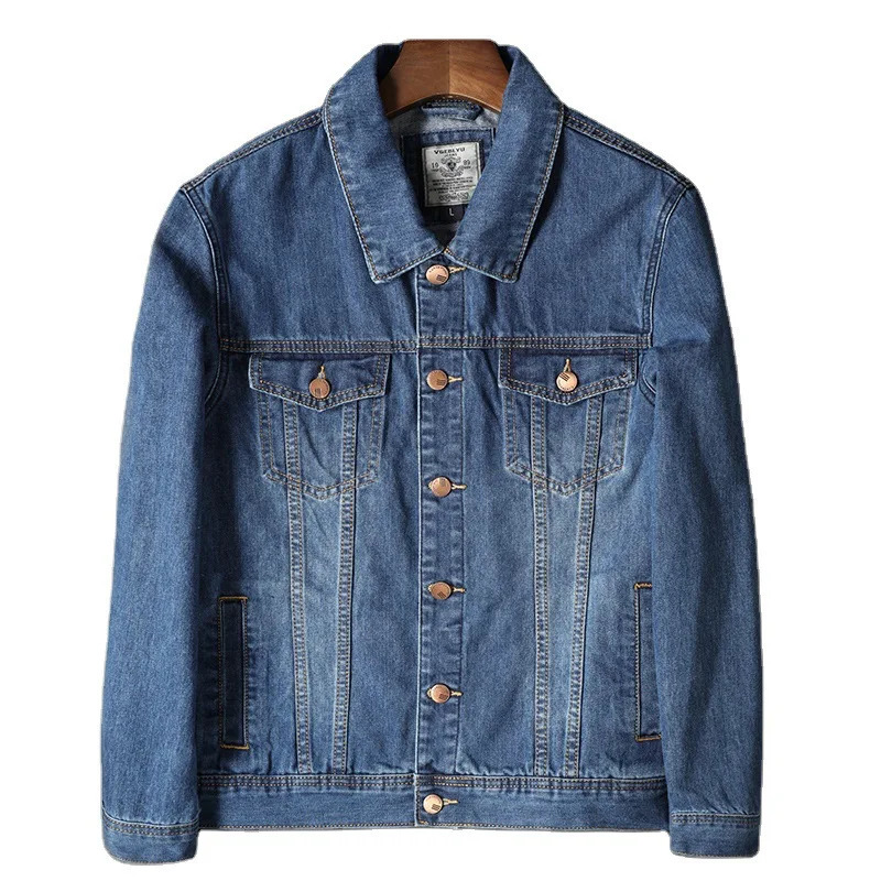 Men's Jackets Men's Denim Jacket Cotton Casual Solid Single Breasted Jeans Coats for Male Streetwear Fashion Jaqueta Masculina Men Clothing 