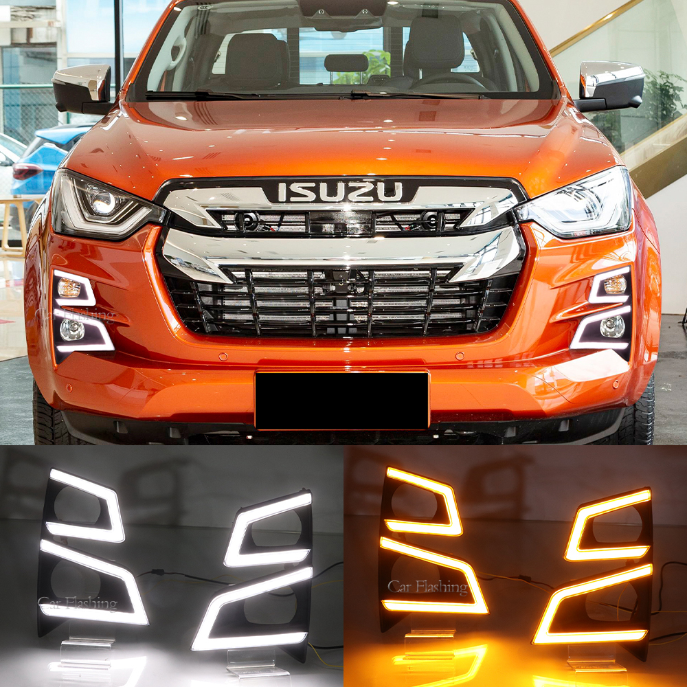2PCS For ISUZU D-max Pickup 2020 2021 2022 Turn Signal Waterproof Car Lamp DRL LED Daytime Running Light Fog Lamp