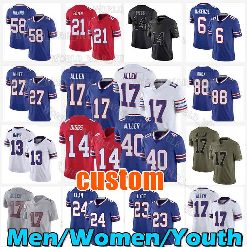 CUSTOM CUSTOM 17 Josh Allen Football Jersey Buffalos Stefon Diggs Von Miller Gabriel Davis Billes Dawson Knox Micah Hyde Kaiir Elam TreDavio, Custom men jersey(b e)
CUSTOM CUSTOM 17 Josh Allen Football Jersey Buffalos Stefon Diggs Von Miller Gabriel Davis Billes Dawson Knox Micah Hyde Kaiir Elam TreDavio, Custom men jersey(b e)