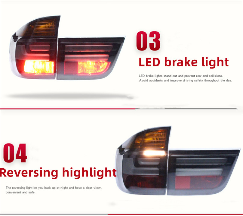LED Tail Lights For BMW X5 E70 2007-2013 Rear Taillight Assembly Dynamic Signal Taillights DRL Brake Reverse Light