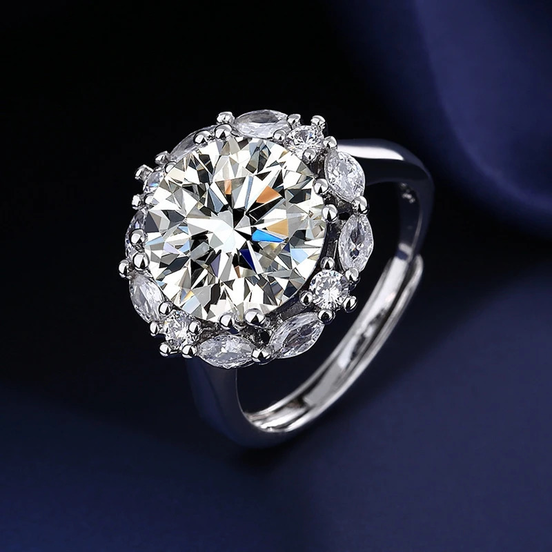 Wedding Rings SEMNI US Size 50CT Diamond Ring for Women 925 Sterling Silver Engagement Promise Band Forever Love 231128