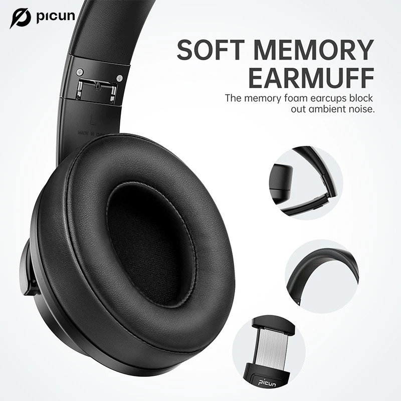 Headsets Picun B8 Bluetooth Headphones Over-Ear Foldable Wireless and Wired Stereo Headset Micro SD/TF for Cell Phone PC 231128