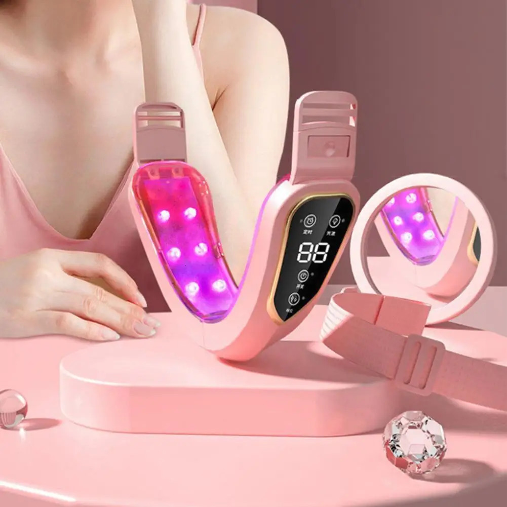 Face Care Devices Lifting Device LED Pon Therapy Slimming Vibration Lift Chin Tool Care V-shaped Cheek Face Double Massager R7S5 231128