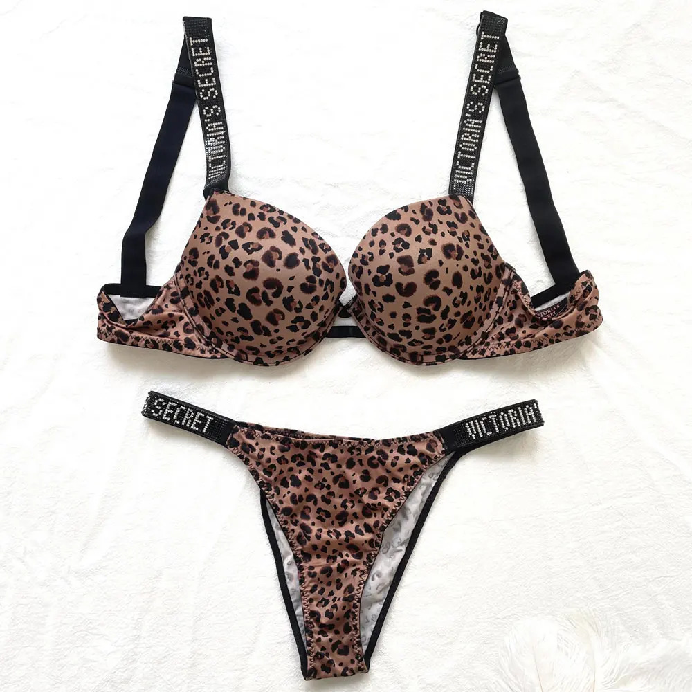 Sexy Set 2023 Women Lingerie 2 Piece Push Up Bra and Panty Adjustable Lace Letter Brand Design Underwear Sets 231129