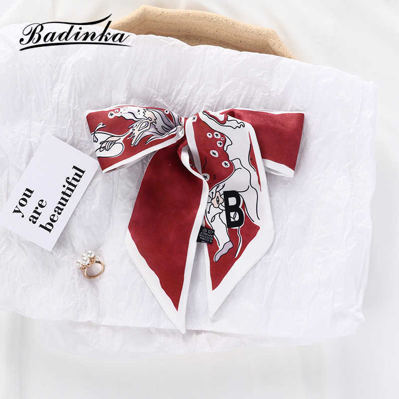 Scarves 26 Initial Letter Silk Hair Satin Scarf Bag Skinny Scarves Design Wrist Towel Foulard Neckerchief Headband for Ladies 2022 J230428