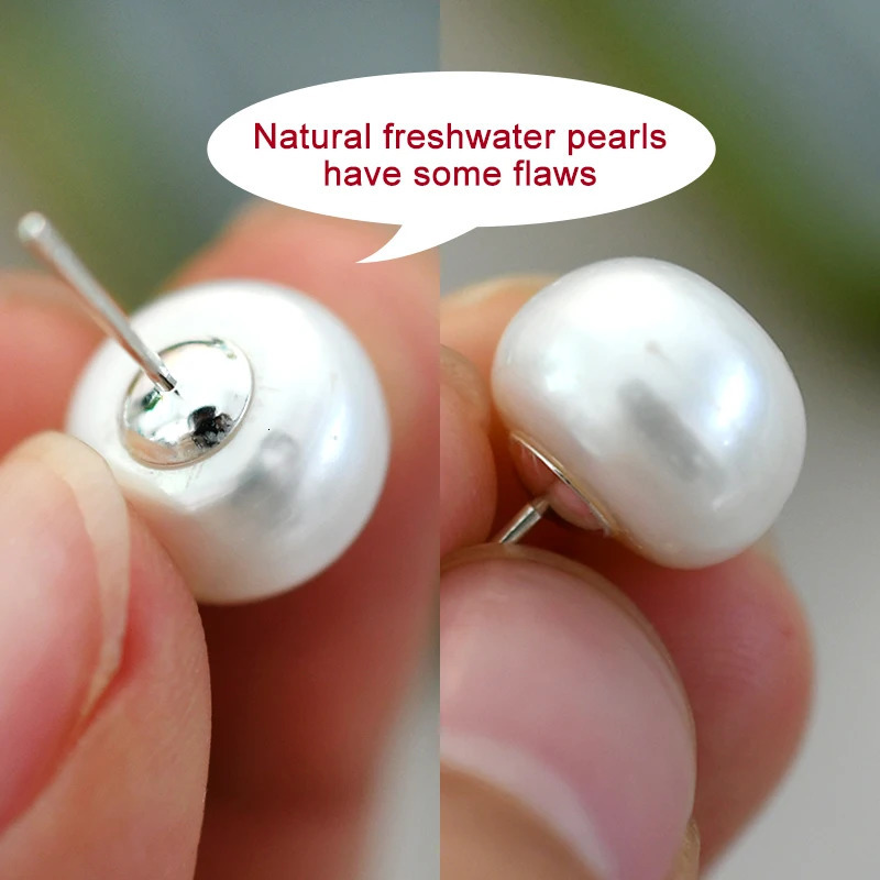 Ear Cuff ASHIQI Real 925 Sterling Silver Natural Freshwater Pearl Stud Earrings Fashion Jewelry for Women Gift 231129