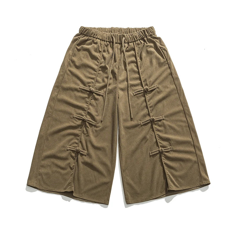 Men's Pants Chinese Style Retro Wide Leg Pants Men Loose Oversize Corduroy Casual Pants Men Harajuku Trousers Male Horn Casual Pants 231129