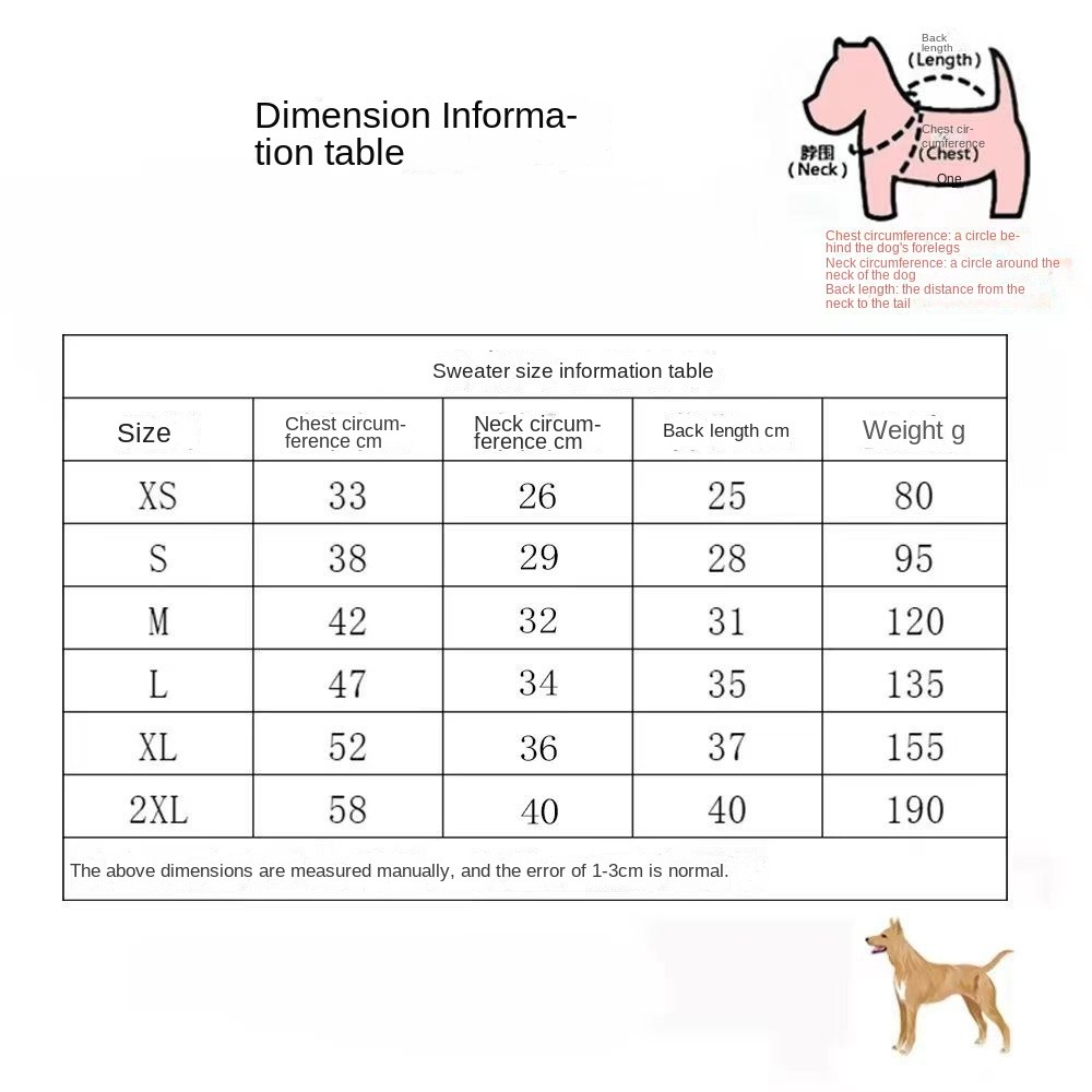 Pet Sweater Autumn/Winter Thickened Fashion New Stock Cat and Dog Clothing Fadou Schnauzer