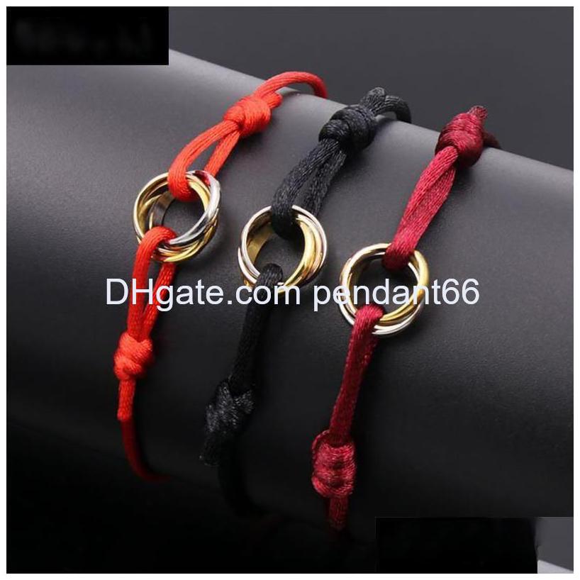 Charm Bracelets Fashion Brand Women Lover Bangle Handmade Rope Chain Bracelet Titanium Stainless Steel Three Circles Carter Drop Del Dhpy7
Charm Bracelets Fashion Brand Women Lover Bangle Handmade Rope Chain Bracelet Titanium Stainless Steel Three Circles Carter Drop Del Dhpy7