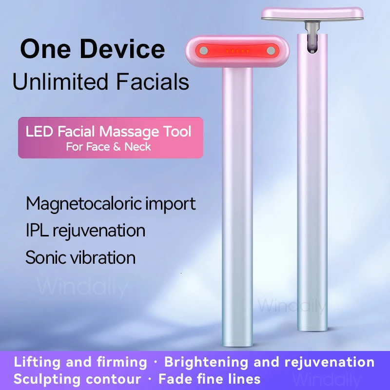 Face Care Devices 4 in 1 Wand EMS Microcurrent Vibration Warm Red Light Face Lifting Machine Skin Tightening Device Neck Eye Massager Tools 231128