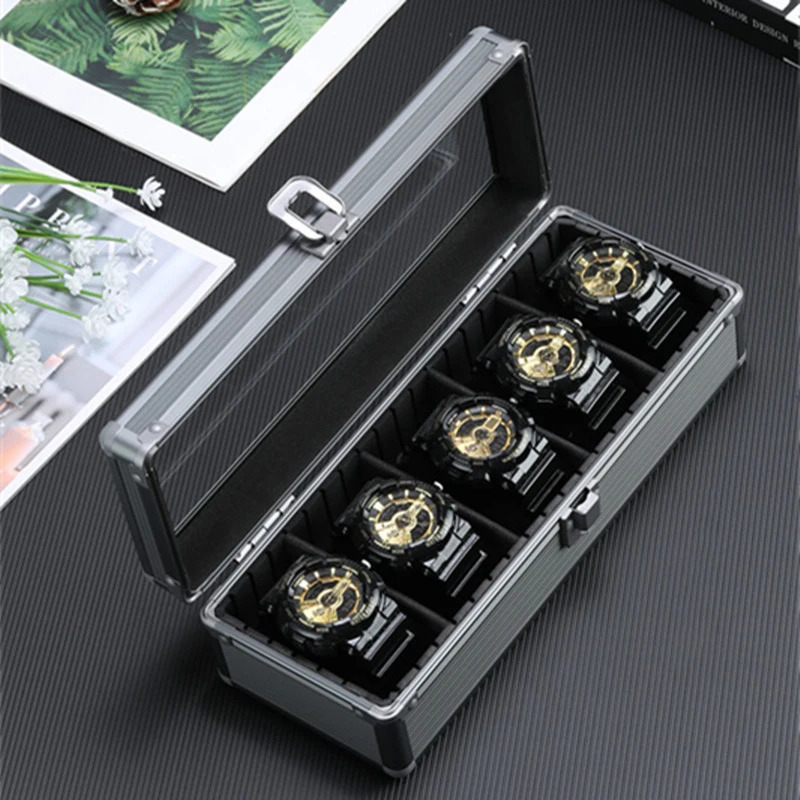 Watch Boxes Cases 1/3/5 Slots Aluminum Suitcase Case Display Storage Box Watch Storage Box Case Watch Bracket Clock Watch Clock Box Tool Box 231128