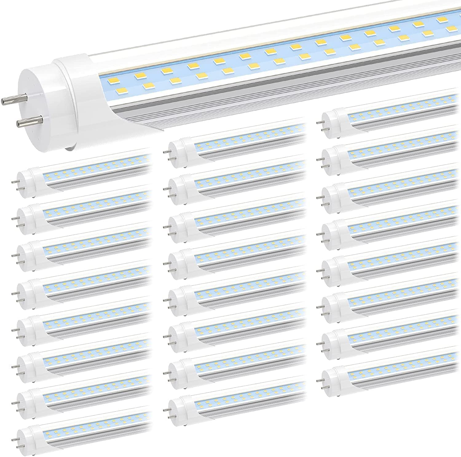 Sunway SMD2835 4FT 1200MM tubes 25W 28W double line LED chips LED Tube Lamps 50w Fluorescent Replacement 48" 1200mm Energy Saving UL