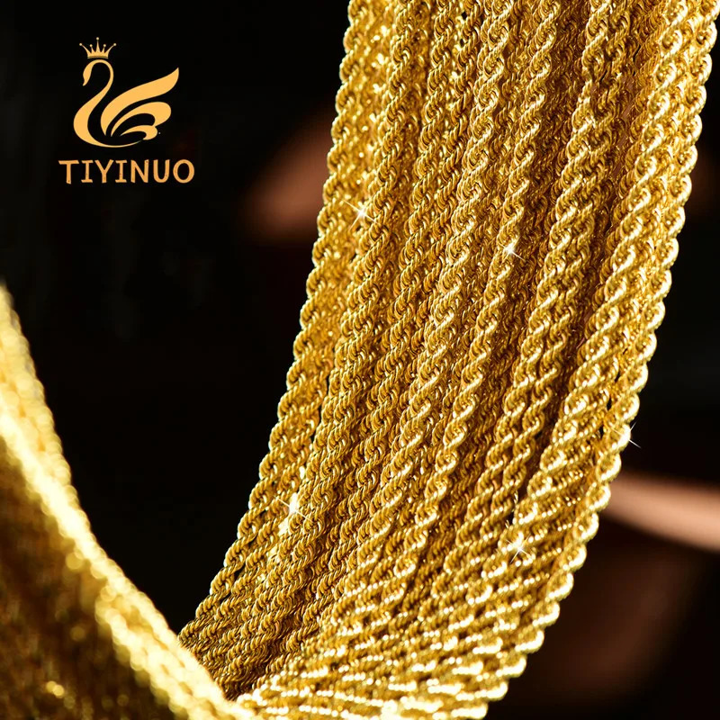 Chokers TIYINUO Real 18K Gold Women's Necklace AU750 With Pendant Rope Chain Festival Fashion Simple Style Fine Jewelry 231129