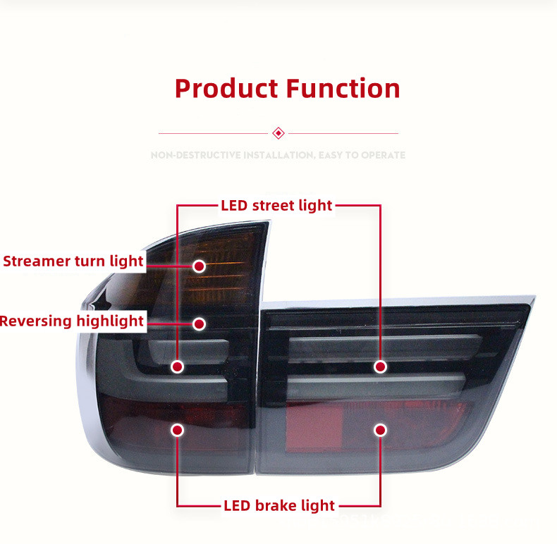 LED Tail Lights For BMW X5 E70 2007-2013 Rear Taillight Assembly Dynamic Signal Taillights DRL Brake Reverse Light