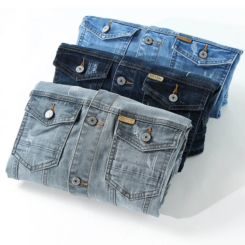 Men's Jackets Jacket Men's Casual Cotton Black Denim Jaqueta Jeans Masculina Slim Washed Retro Classic Blue Jeans Coat Male Men Clothing 231