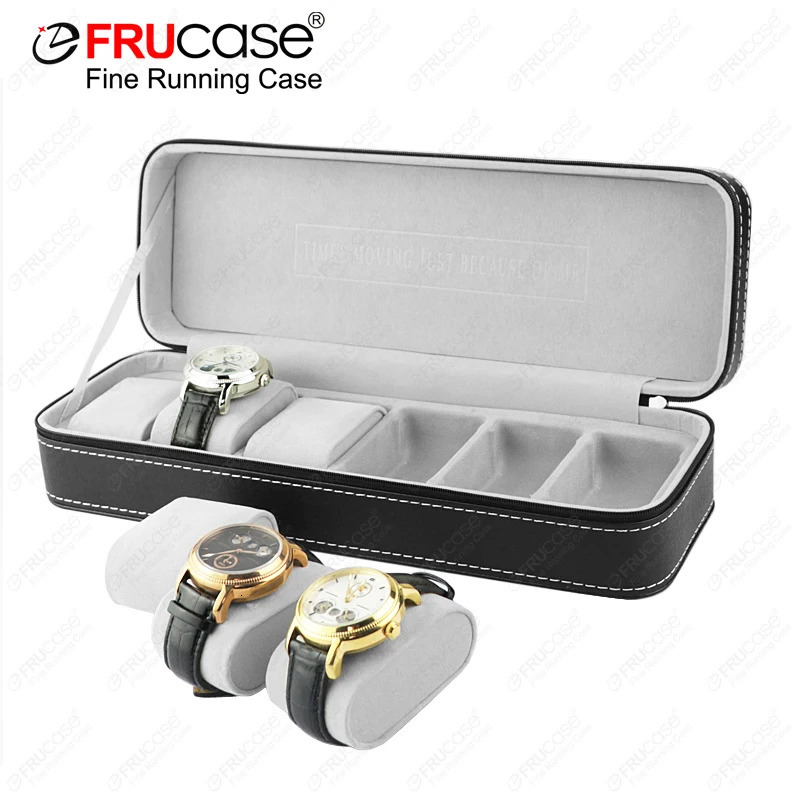 Watch Boxes Cases FRUCASE Watch Box PU Leather Watch Case Watch Storage Box for Quartz Watcches Jewelry Boxes Display Gift 231128