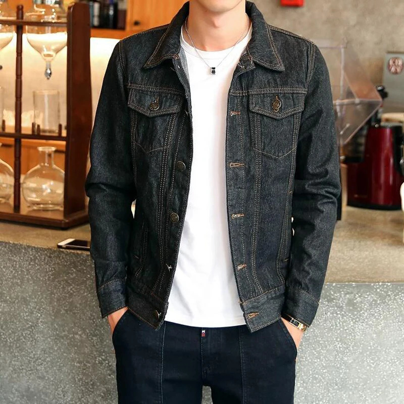 Men's Jackets Cotton Denim Jacket Men Casual Solid Color Lapel Single Breasted Jeans Jackets Young Fashion Slim Fit Hole Street Clothing 5XL 2311
