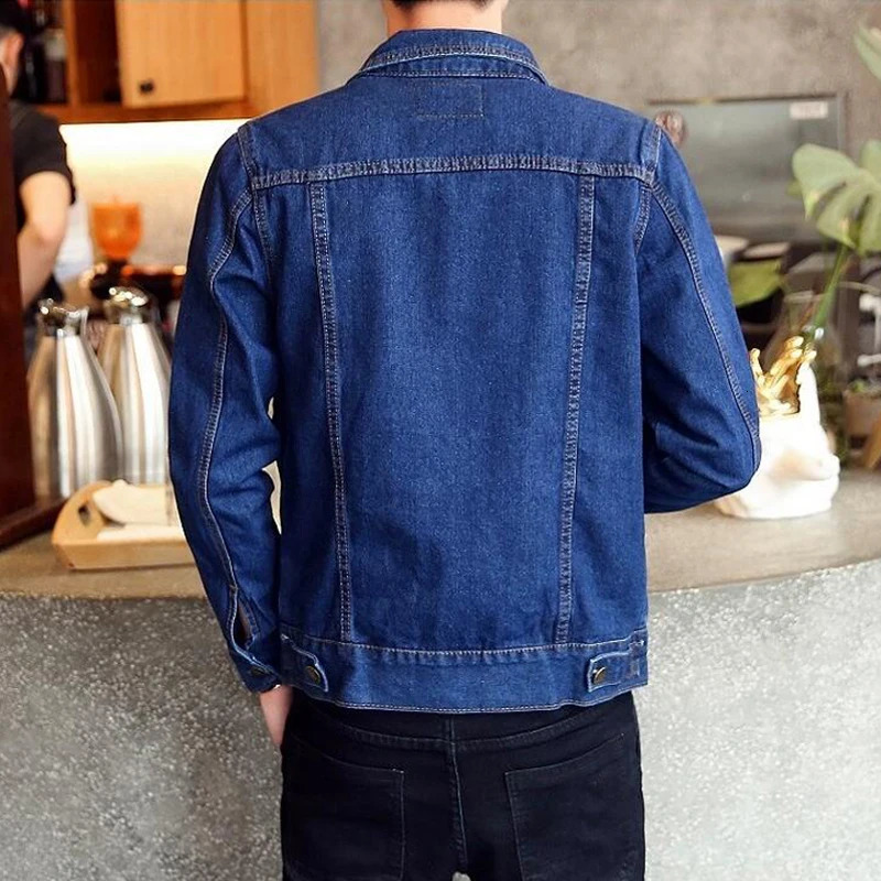 Men's Jackets Cotton Denim Jacket Men Casual Solid Color Lapel Single Breasted Jeans Jackets Young Fashion Slim Fit Hole Street Clothing 5XL 2311