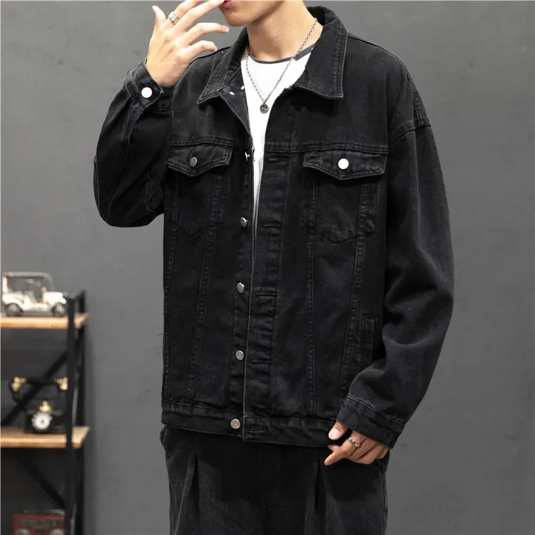 Men's Jackets Denim Jacket Men Vintage Jean Coats Streetwear Fashion Jean Jacket Men Turn Down Collar Denim Outerwear Cotton Bomber Jacket 231129