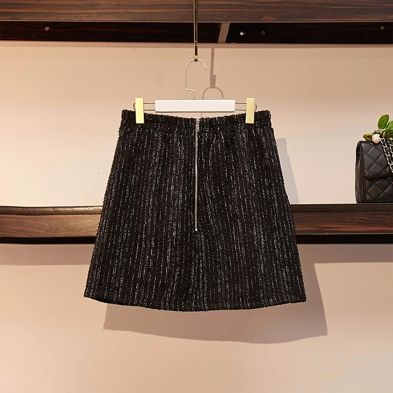 Skirts Plus Size Women's obese women spring small fragrance tweed a word thin package hip skirt 60741 231129