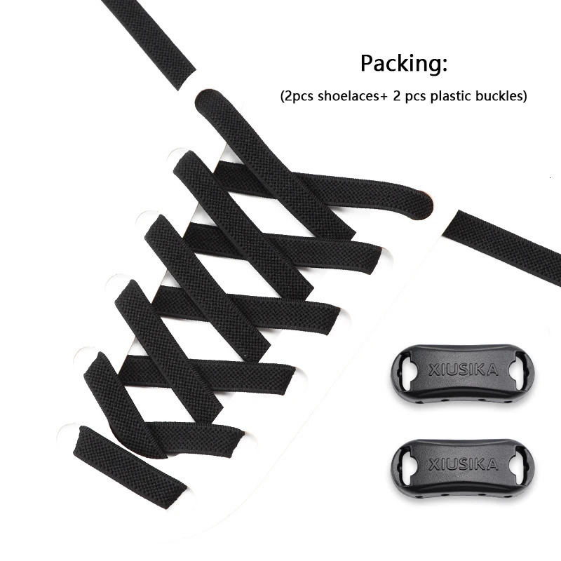 Shoe Parts Accessories 1Pair Elastic Laces Sneakers Tennis No Tie Shoelaces Adults Kids 8MM Wide Flats Rubber Shoelace Without Ties Shoes Accesories 2