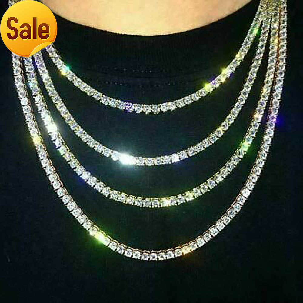 Iced Out Tennis Chain Real Zirconia Stones Silver Single Row Men Women 3mm 4mm 5mm Diamonds Necklace Jewelry Gift for Theme Party
Iced Out Tennis Chain Real Zirconia Stones Silver Single Row Men Women 3mm 4mm 5mm Diamonds Necklace Jewelry Gift for Theme Party