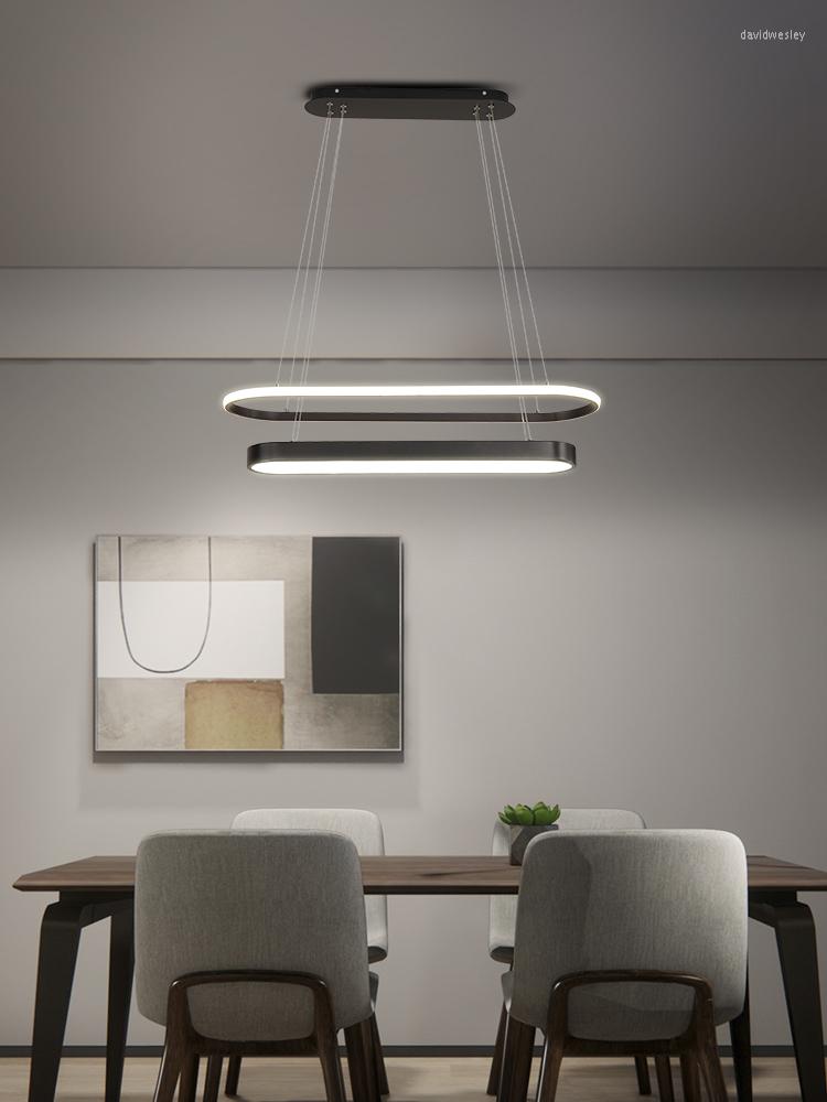 Modern Chandeliers Led Pendant Lamp For Kitchen Dining Room Restaurant Gold Metal Ring Ceiling Hanging Chandelier Home Decor Light Fixture