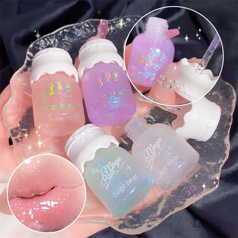 Luxury Cute Milk Jar Gloss Lip Plumper Oil Moisturizing Lipstick Glitter Long Lasting maquillaje Lipgloss Makeup Free Shipping X260307
