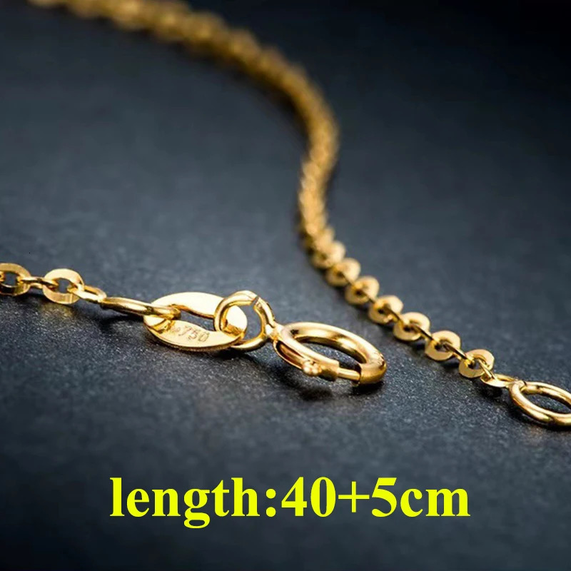 Chokers COSFIX Real 18K Gold Oshaped Chain AU750 Pure Necklace For Women andd Men Fine Jewelry Birthday Gift 231129