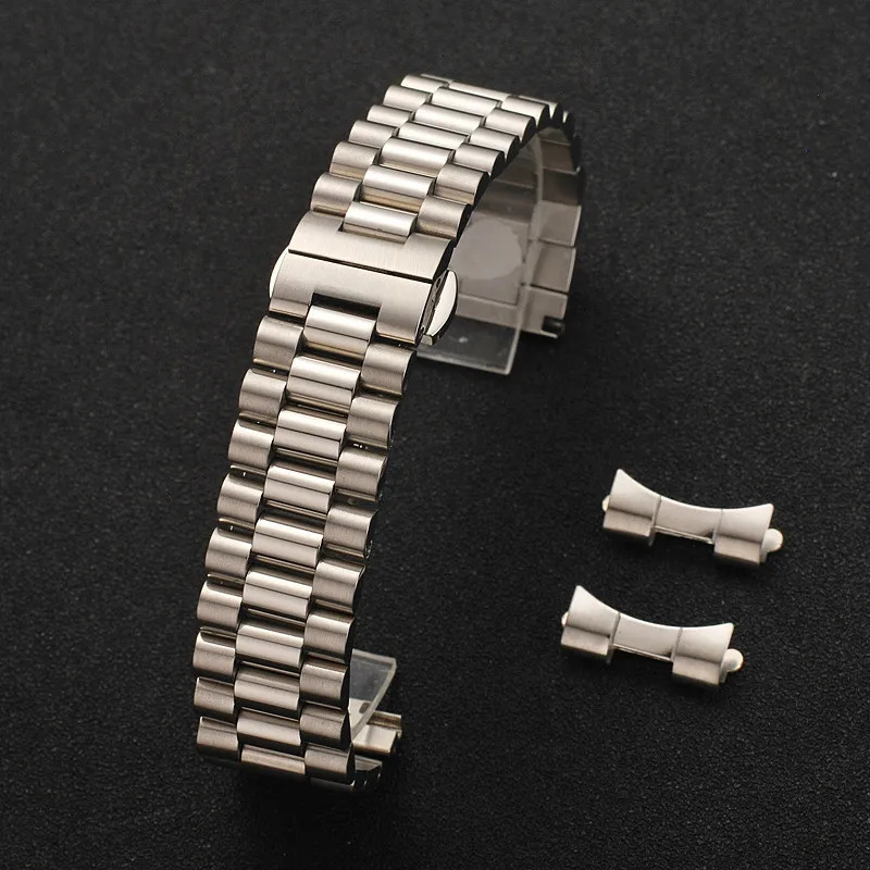 Watch Bands Solid Stainless Steel Watch Band 10mm 12mm 13mm 14mm 16mm 17mm 18mm 19mm 20mm 21mm 22mm Universal Wrist Strap Butterfly Buckle 231128