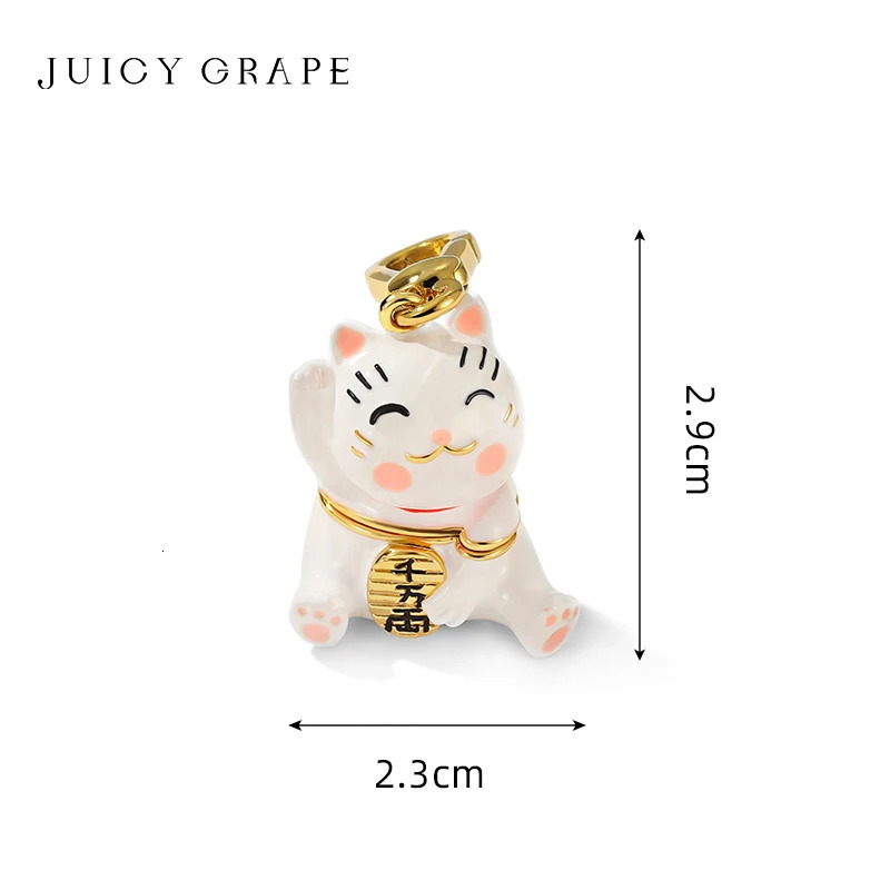Chokers JUICY GRAPE 2023 Fashion Lucky Cat Necklace Sweater Chain Multifunctional Keychain Charm 18K Gold Plated Christmas Gifts 231129