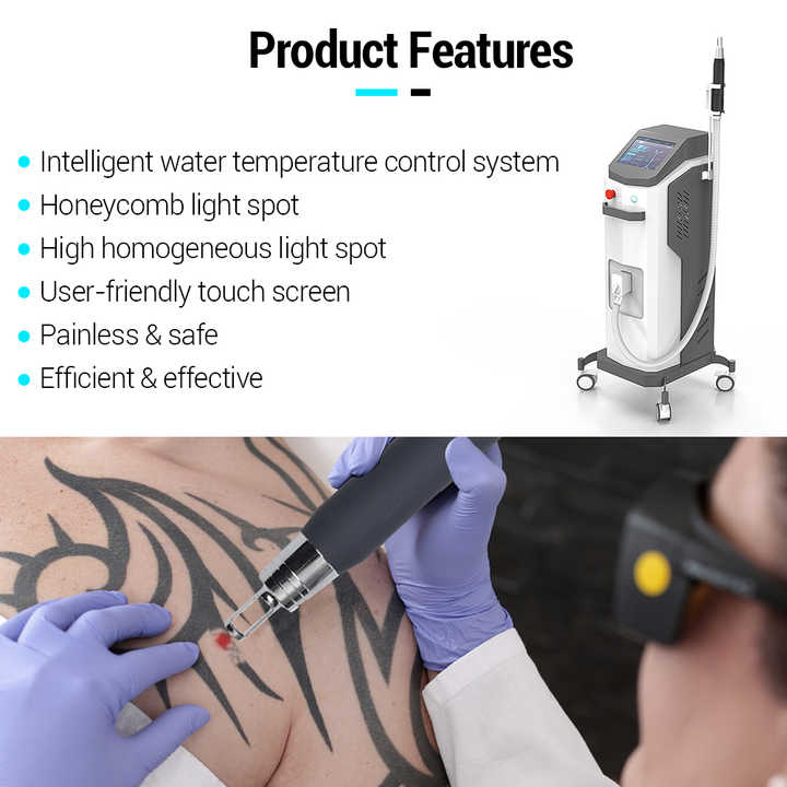 Portable picolaser tattoo removal 532nm, 1064nm,1320 nm tattoo removal ND YAG picosecond laser eyebrow removal