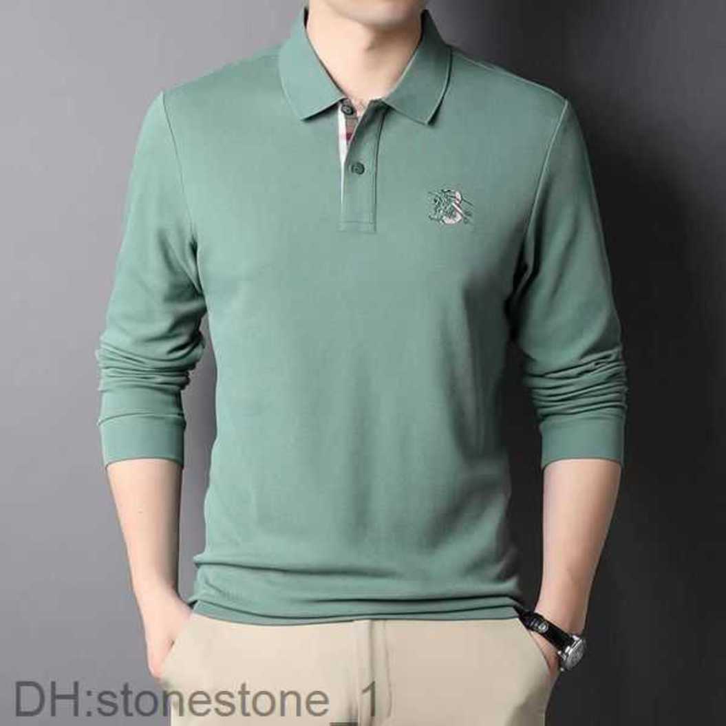 Mens T-shirts Burbrerys Designer Cotton Thickened Long Sleeve T-shirt Men Polo Shirt Autumn Winter Embroidery Top 3l841 burberrys2 Burberrys burberrypolo XGTW
