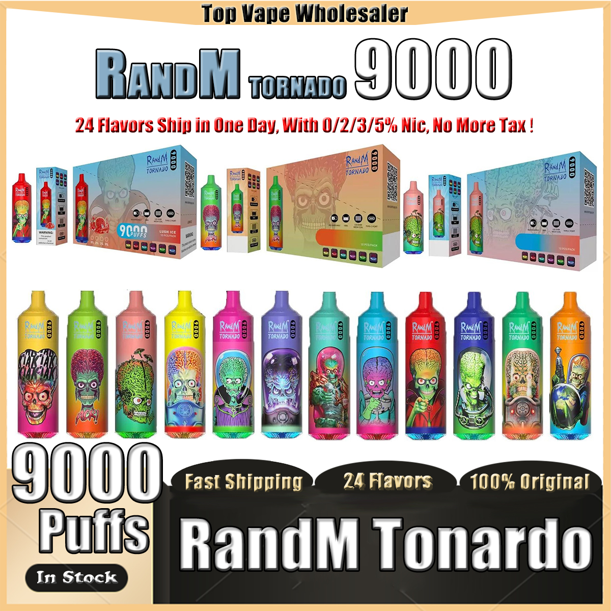 Original RandM Tornado 9000 Puffs 0%/2%/3%/5% E Cigarettes With 18ml Prefilled Mesh Coil Airflow Control Big Puff Rechargeable Disposable vapes VS 5200s 7000s 8000s 10000s
Original RandM Tornado 9000 Puffs 0%/2%/3%/5% E Cigarettes With 18ml Prefilled Mesh Coil Airflow Control Big Puff Rechargeable Disposable vapes VS 5200s 7000s 8000s 10000s