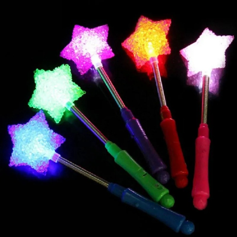 LED Light Up Rice Particed Spring Star Rose Shaking Glow Stick For Party Wedding Decoration Toys