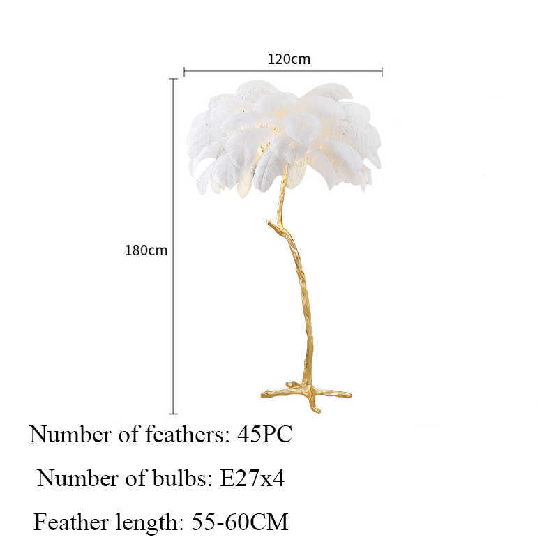 Floor Lamps Modern Floor Lamp Living Room Dining Room Office Bedroom Interior Decor Feather Floor Light Luminaire Standing Lamp Lighting
