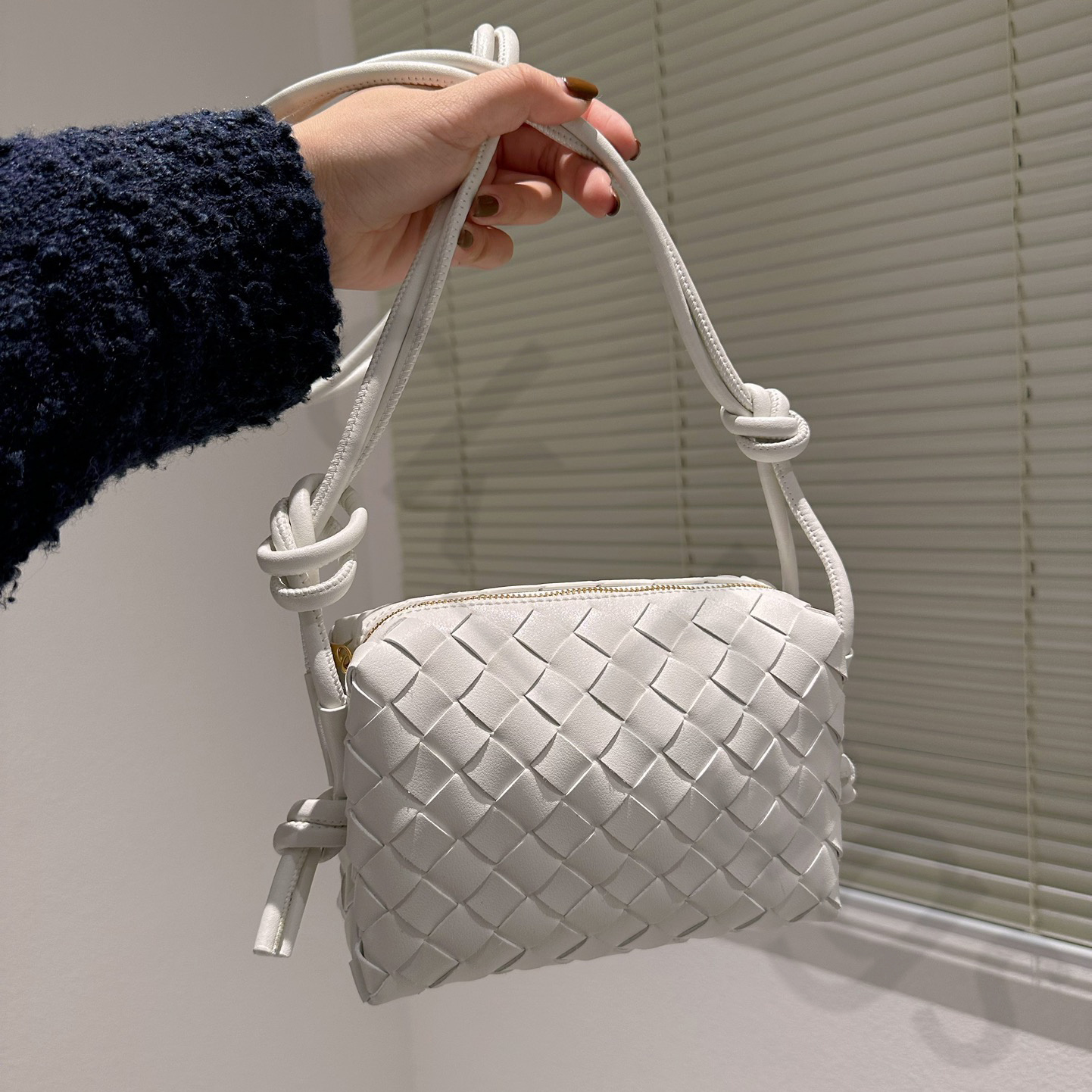 loop camera bags for women woven small bag brand plaid designer bag mini cloud hobo handbag fashion leather shoulder messenger bags designer woman knitting handbag