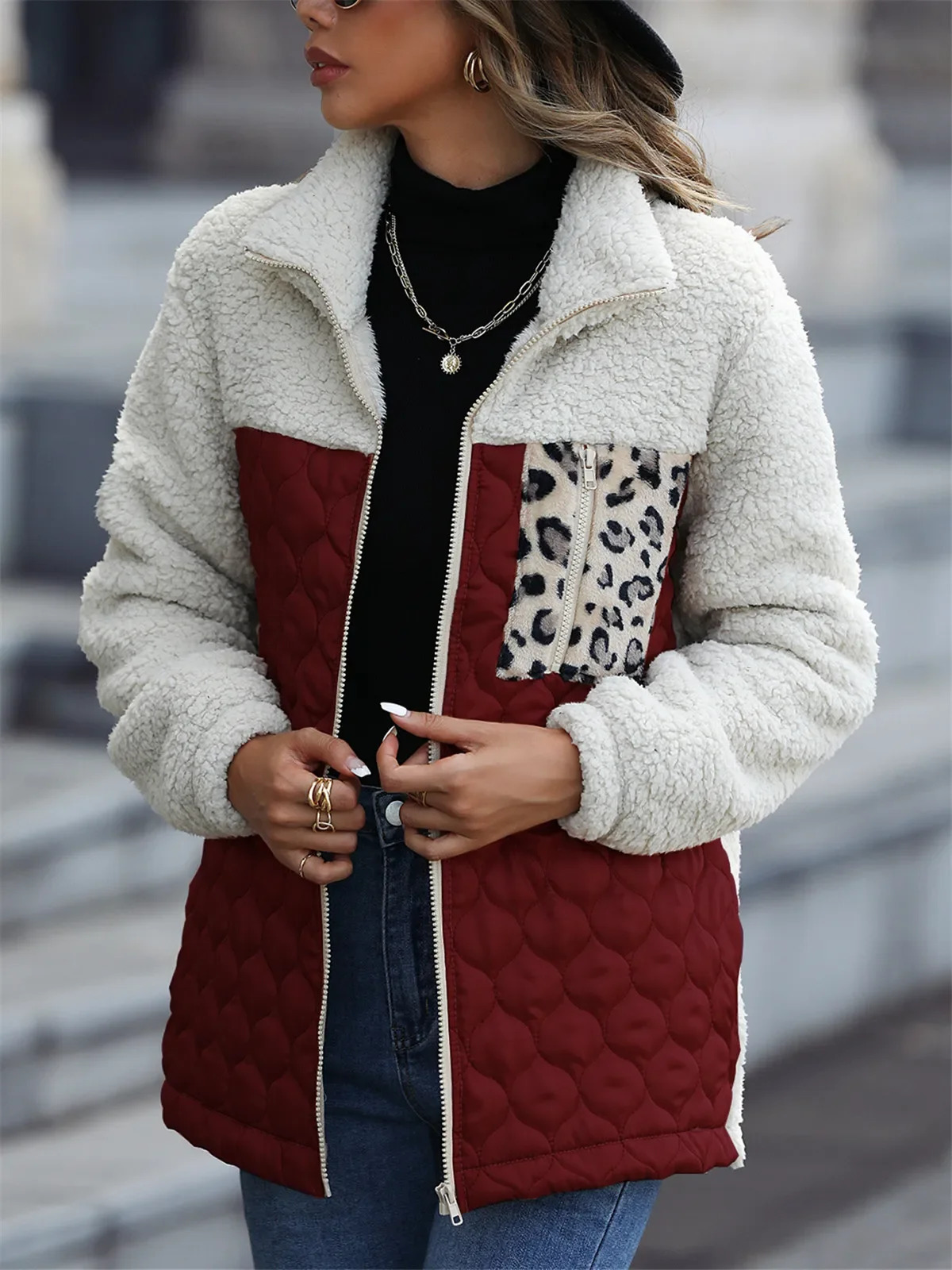 Women's Jackets Women's Winter Coat for Woman Thick Warm Jacket Casual Clothing Polar Fleece Black Green Red Brown Grey Women Clothes 231129