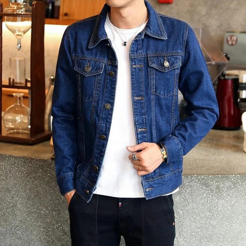 Men's Jackets Cotton Denim Jacket Men Casual Solid Color Lapel Single Breasted Jeans Jackets Young Fashion Slim Fit Hole Street Clothing 5XL 2311