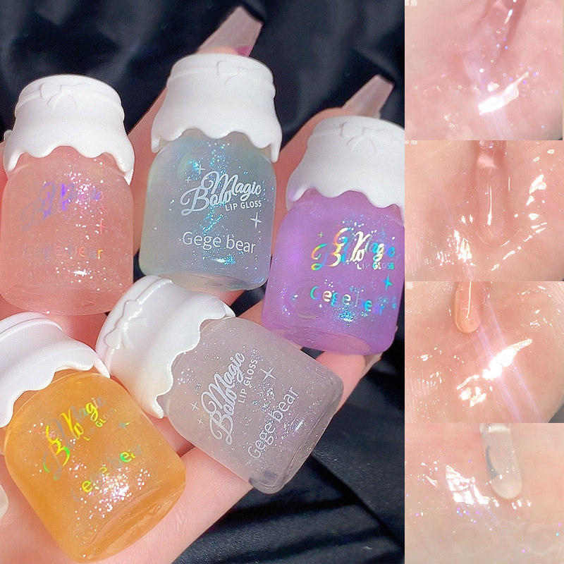 Luxury Cute Milk Jar Gloss Lip Plumper Oil Moisturizing Lipstick Glitter Long Lasting maquillaje Lipgloss Makeup Free Shipping X260307