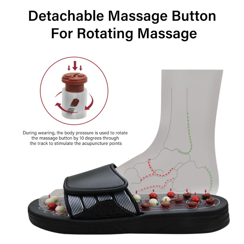 Foot Massager Feet Massage Slippers Reflexology Acupuncture Walk Stone Shoes Cobblestone 231128